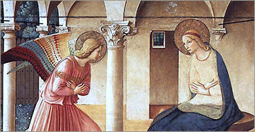 Spiegazione dell'Ave Maria. Nell'immagine: Beato Angelico (Guido di Pietro), Annunciazione, 1440-1450, Firenze, Convento di San Marco