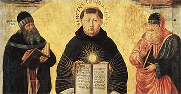 Benozzo Gozzoli, San Tommaso d'Aquino, fra Platone ed Aristotele, trionfa su Averroè, 1468-1484, Parigi, Musée du Louvre