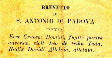 Brevetto o motto di sant'Antonio di Padova