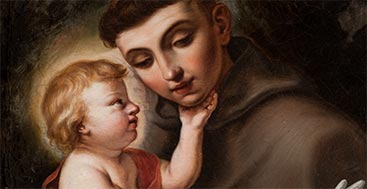 Si quæris miracula, Se cerchi i miracoli, preghiera a sant'Antonio di Padova. Nell'immagine: Elisabetta Sirani, Gesù Bambino e sant'Antonio di Padova, 1656 c., collezione privata.
