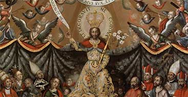 Preces ad Sanctum Ioseph, Preghiera a san Giuseppe. Nell'immagine: Gaspar Miguel de Berrío, Patrocinio di san Giuseppe, 1737, Potosí (Bolivia), Museo de la Casa Nacional de Moneda