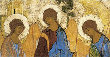 Gloria Patri, Gloria al Padre. Nell'immagine: Andrej Rublëv, Icona della Tinità o Ospitalità di Abramo, 1410 c., Mosca, Galleria statale di Tret'jakov