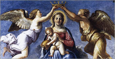 Litaniae Lauretanae beatae Mariae Virginis, Litanie Lauretane della Beata Vergine Maria. Nell'immagine: Annibale Carracci, Traslazione della Santa Casa, 1605, Roma, chiesa di Sant'Onofrio