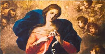 Novena a Maria che scioglie i nodi. Nell'immagine: Johann M. G. Schmittdner, Santa Maria che scioglie i nodi, 1699-1700, Augusta (Germania), Chiesa di San Pietro in Perlach
