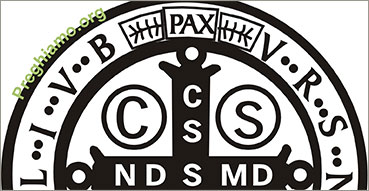 Medaglia di San Benedetto o Croce di San Benedetto, retro.