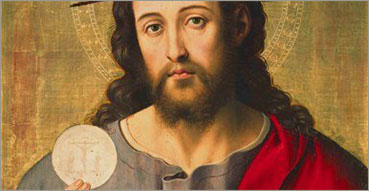 Pange lingua / Tantum Ergo Sacramentum, Canta o lingua / Un sì grande Sacramento. Nell'immagine: Cristo, Santissima Eucaristia, vero Corpo di Cristo