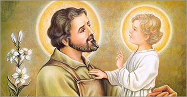 Il Sacro Manto in onore di San Giuseppe. Nell'immagine: San Giuseppe e Gesù Bambino