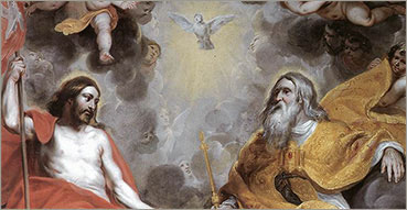 Symbolum Apostolicum, Simbolo degli Apostoli. Nell'immagine: Hendrick van Balen, Santissima Trinità, 1620 circa, Anversa, Chiesa di San Giacomo il Maggiore